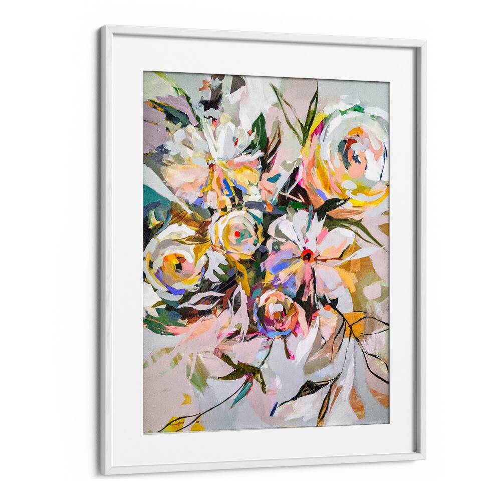 Stunning BEDROOM FLOWERS, FLORAL FLOWER PAINTINGS featuring vibrant abstract brushstrokes to enhance your space.