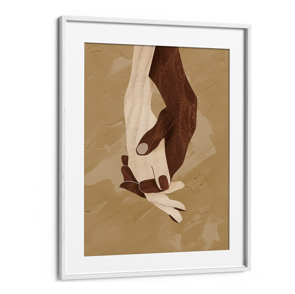 Embrace creativity with COLOUR-NITY, BOHO ART PAINTINGS featuring intertwined hands, perfect for vibrant decor.