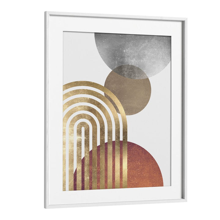 Captivating COMPOSITION LINES AND CIRCLES II, BOHO ART PAINTINGS, featuring vibrant colors and striking geometric forms.