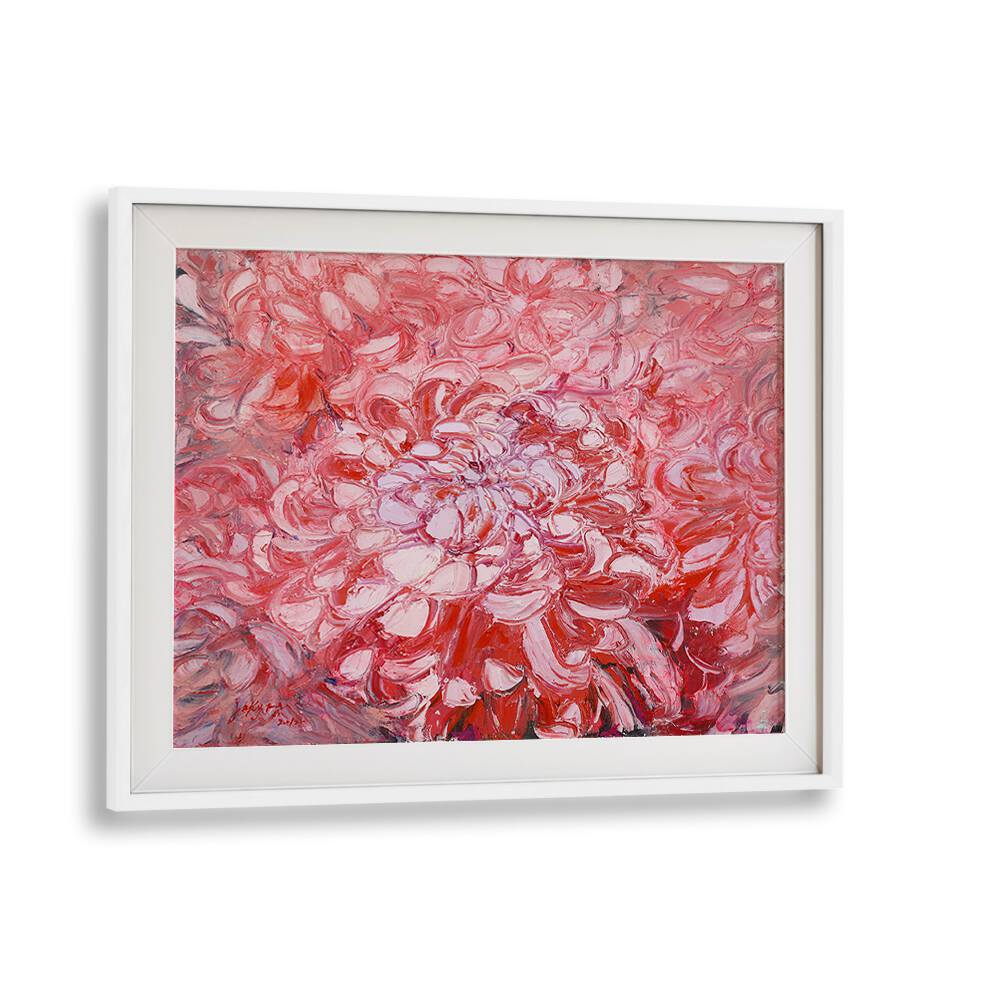Vibrant pink CHRYSANTHEMUM CANVAS, a stunning addition to FLORAL FLOWER PAINTINGS for your home decor.