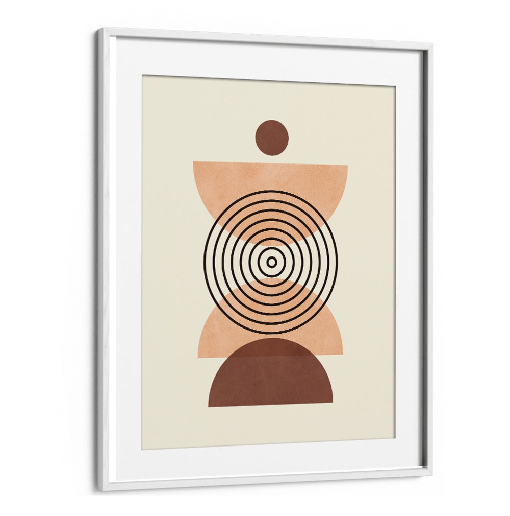 Stylish LINES AND CIRCLES III, BOHO ART PAINTINGS featuring geometric shapes in earthy tones for modern decor.