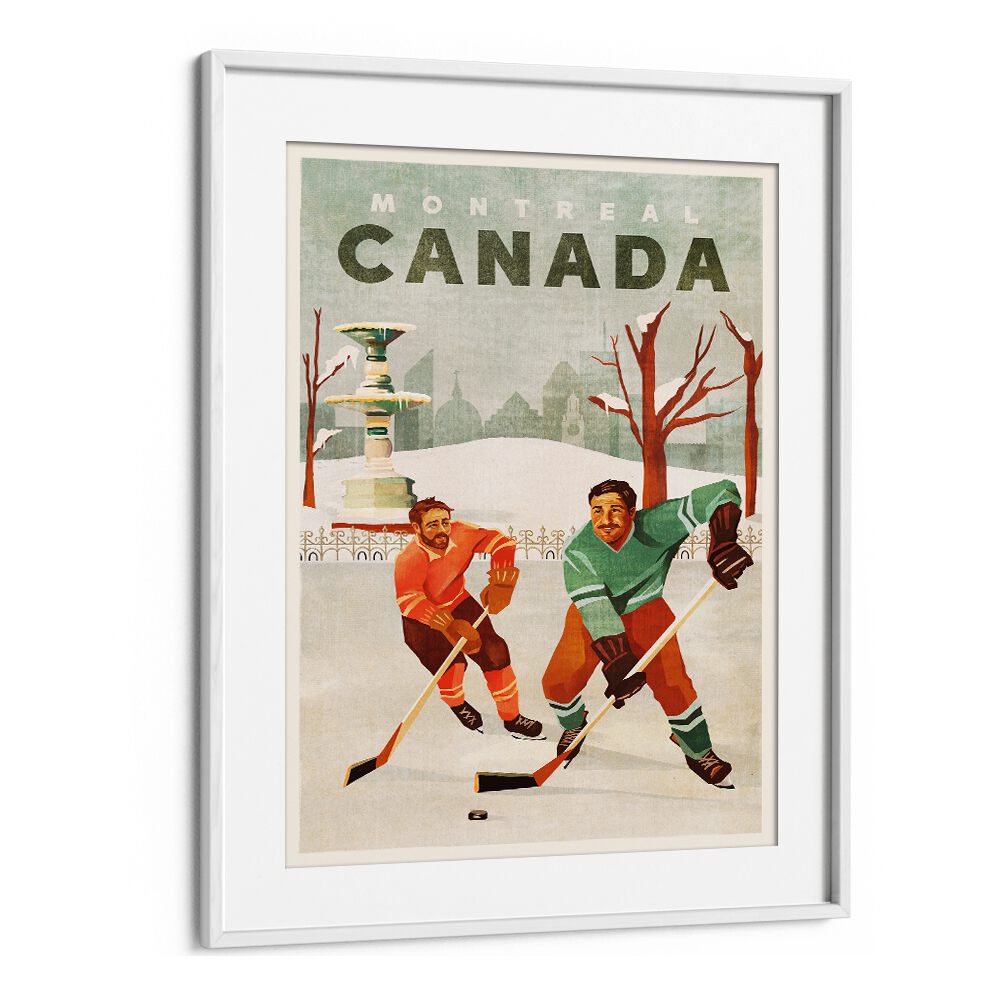 Montreal Canada Pond Hockey Guys poster showcases vibrant action, perfect for CANADA HOCKEY GUYS, SPORTS POSTERS fans.
