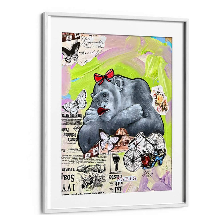 Whimsical PARISIAN DAYDREAM Comic POSTERS featuring a playful gorilla design, perfect for enhancing your space.