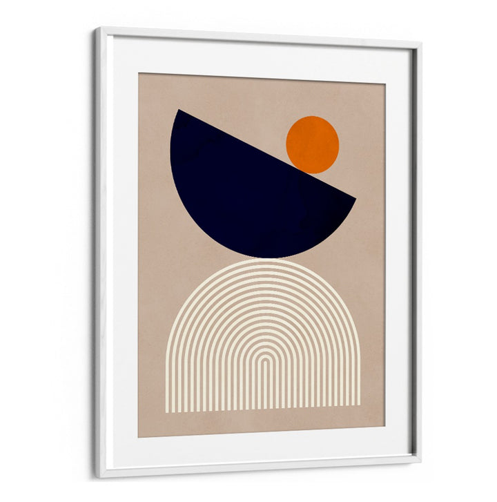 Stylish SEMICIRCLES II, GEOMETRIC ART PRINTS featuring bold shapes and warm colors, perfect for creative spaces.