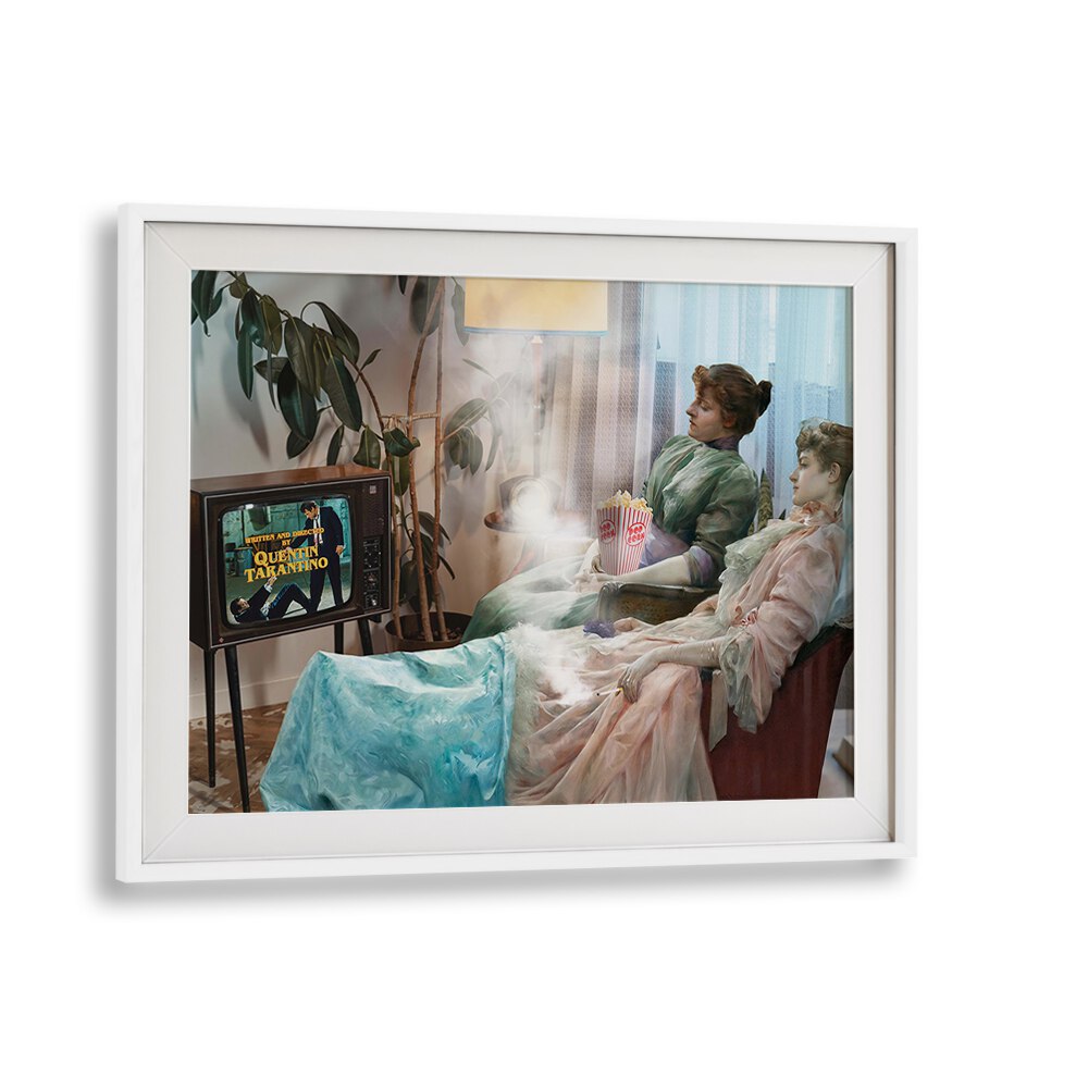 Experience nostalgia with THE MOVIE BEGINS, ALTERED ART PRINTS by Dikhotomy, featuring vintage cinema vibes.