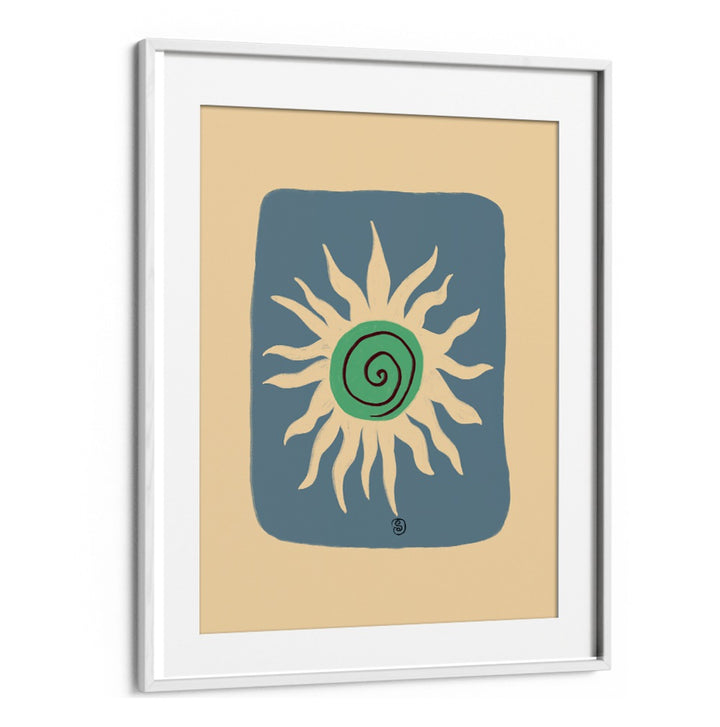 Energetic BLUE SUN, VIBRANT art print enhancing modern living spaces with its colorful design and creative essence.