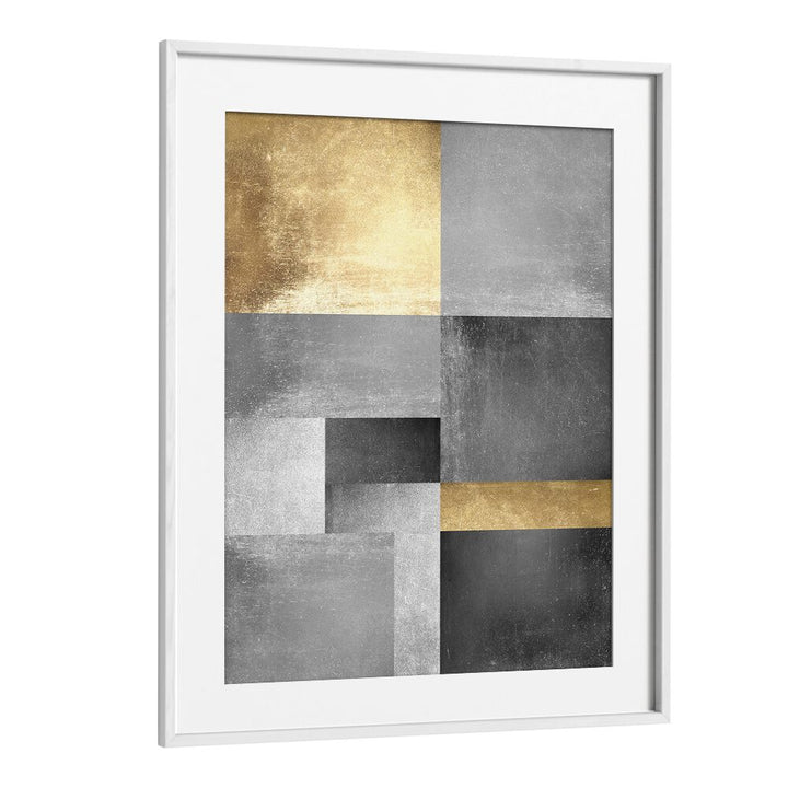 Elevate your decor with GOLD TEXTURES V, GEOMETRIC ART PRINTS, blending gold and silver in modern elegance.