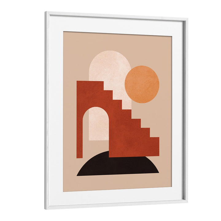 Bold geometric shapes and warm tones define GEOMETRIC COMPOSITION IV, a stunning piece of BOHO ART PAINTINGS.