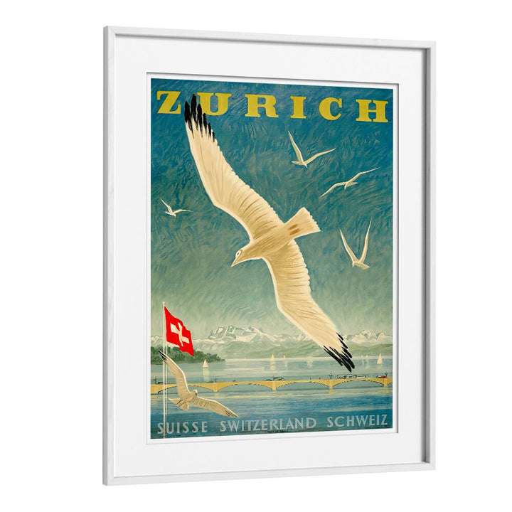 Stunning ZURICH, VINTAGE TRAVEL POSTERS showcasing Swiss charm and elegance, perfect for any decorative space.