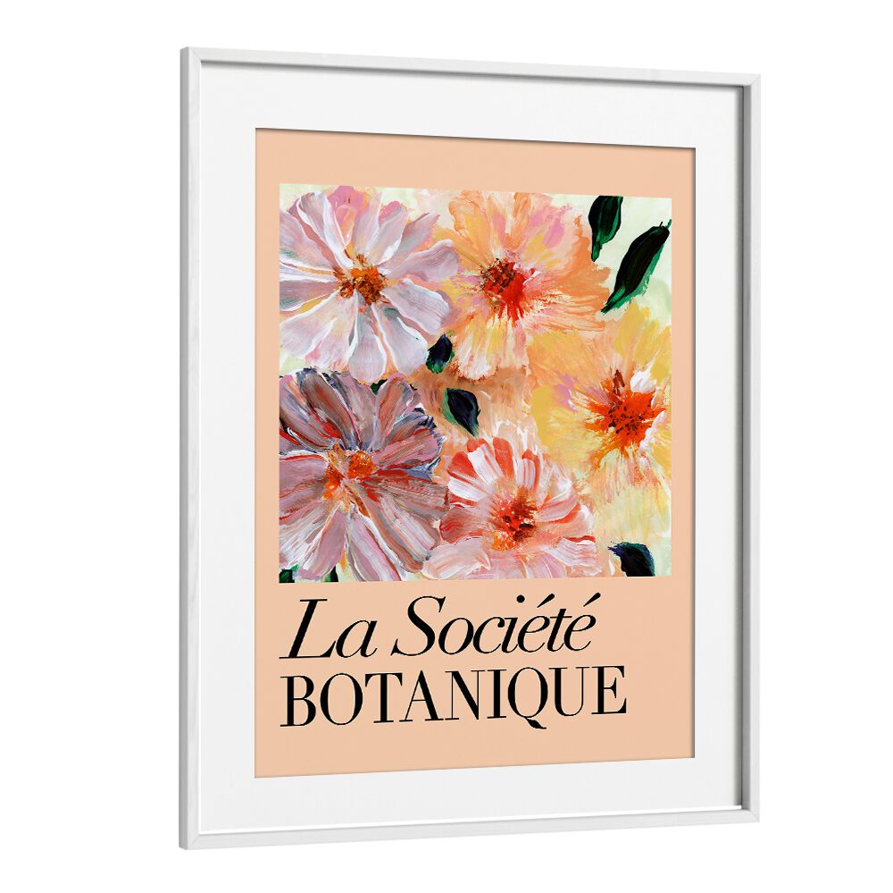 Bright and vibrant BOTANIQUE PEACH, FLORAL FLOWER PAINTINGS add artistic charm to any space. Perfect for decor.