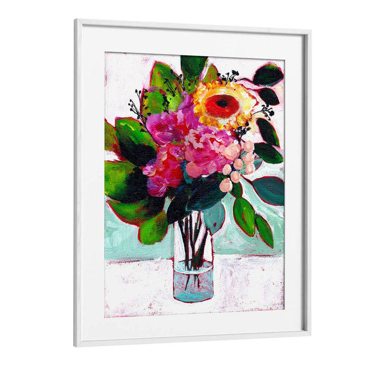 JULYS FLOWERS , FLORAL FLOWER PAINTINGS