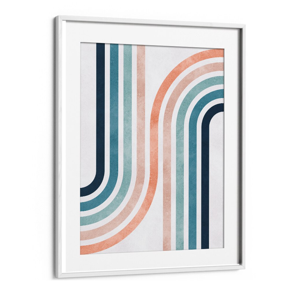 Stylish LINES AND ARCS II, GEOMETRIC ART PRINTS featuring vibrant curves, perfect for modern decor and creative spaces.