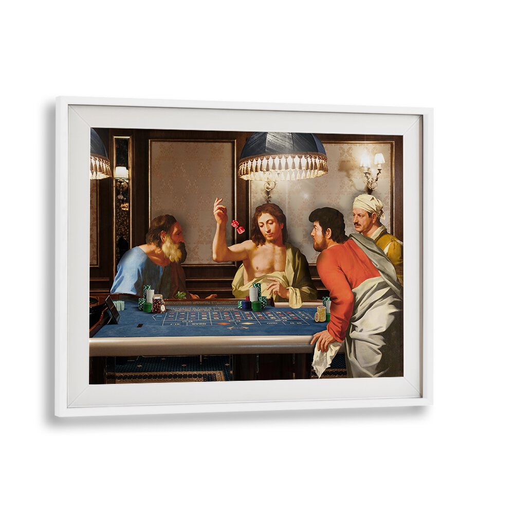 Casino Gang, altered art prints by Dikhotomy, showcase a lively scene at a casino table with vibrant characters.