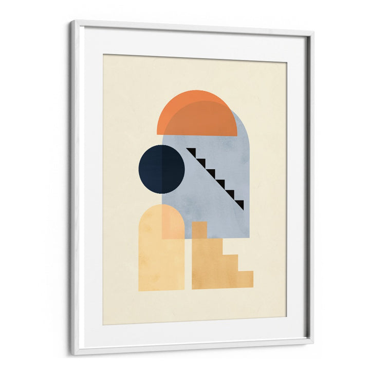 Geometric shapes in soft colors create a stunning look in COMPOSITION V, BOHO ART PAINTINGS, perfect for modern decor.
