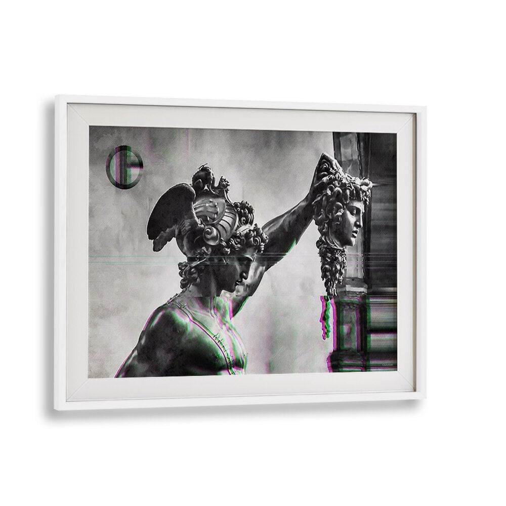 Striking altered art print of Perseus with the Head of Medusa by Underdott, perfect for transforming your space.