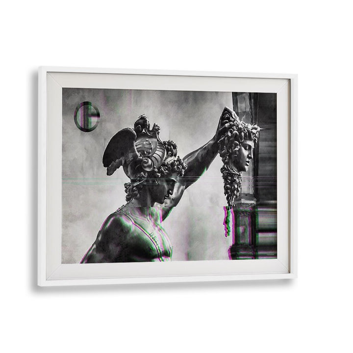 Striking altered art print of Perseus with the Head of Medusa by Underdott, perfect for transforming your space.