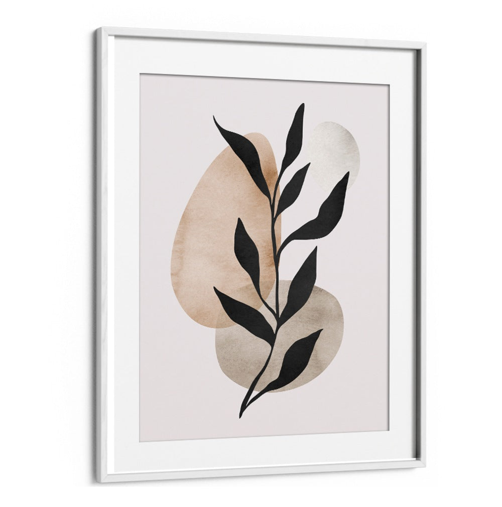 Elegant LEAVES IX, BOHO ART PAINTINGS featuring vibrant watercolor leaves on a soft background, perfect for decor.