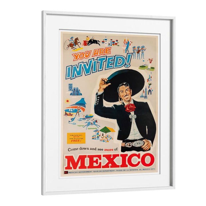 Colorful MEXICO I, VINTAGE TRAVEL POSTERS invite you to explore the vibrant culture and beauty of Mexico.