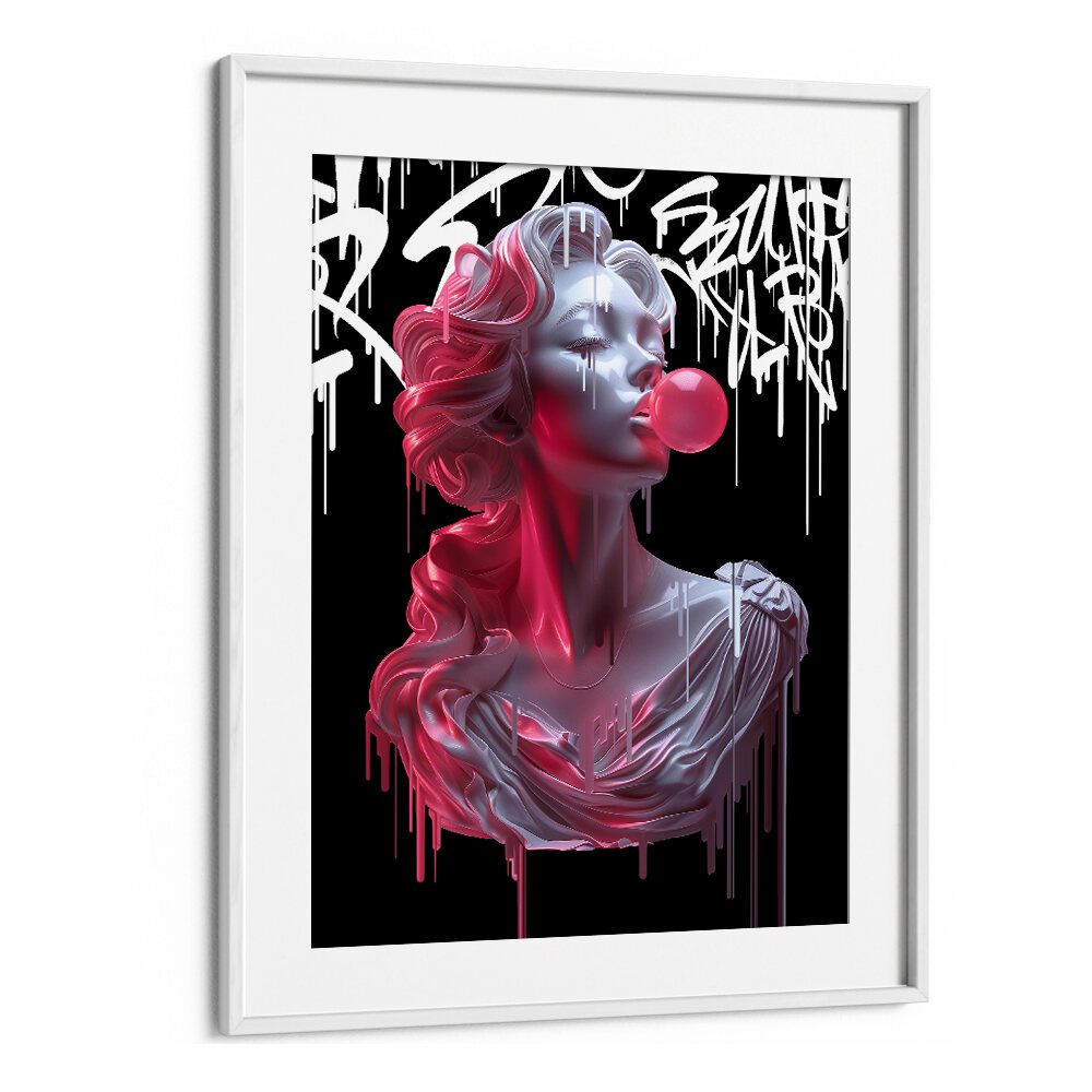 Bubble Athenea, altered art prints by Dikhotomy, showcase vibrant creativity with a striking design for unique decor.