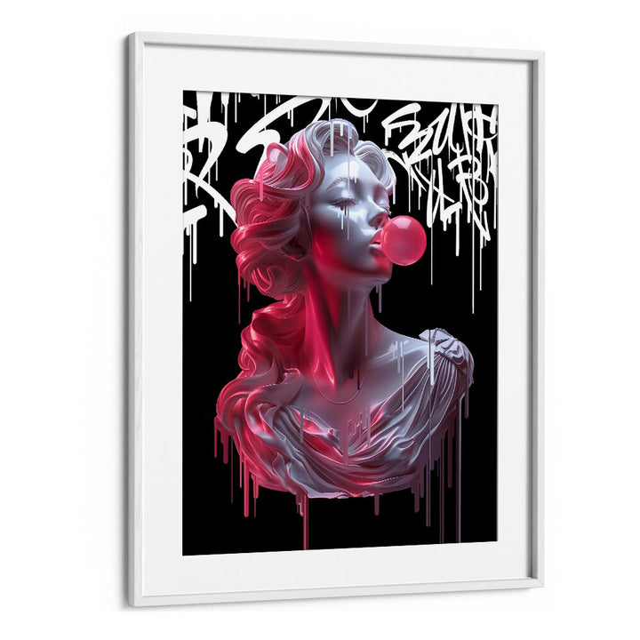 Bubble Athenea, altered art prints by Dikhotomy, showcase vibrant creativity with a striking design for unique decor.