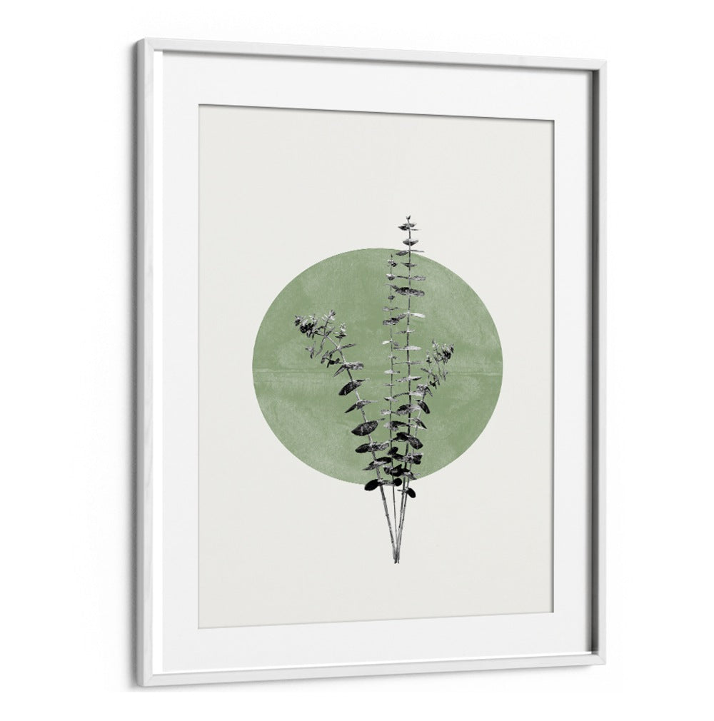 EUCALYPTUS AND GREEN MOON, FLORAL FLOWER PAINTINGS showcase serene greenery and modern design for stylish decor.