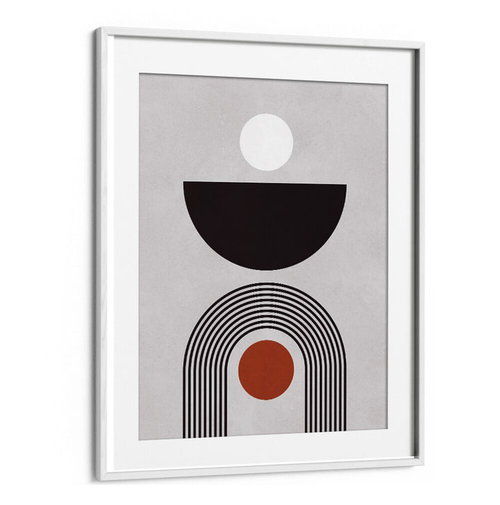 Modern LINES AND CIRCLES XV, BOHO ART PAINTINGS featuring geometric shapes in a stylish frame, perfect for any decor.