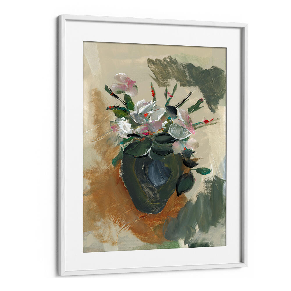 Stunning FIORI IN UN NO I, FLORAL FLOWER PAINTINGS featuring blooming flowers in an elegant vase, perfect for any space.