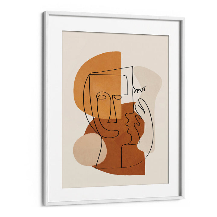 ABSTRACT CLAY FACES I , BOHO ART PAINTINGS