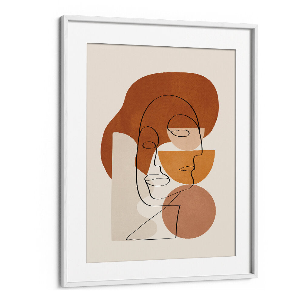 ABSTRACT CLAY FACES II , BOHO ART PAINTINGS