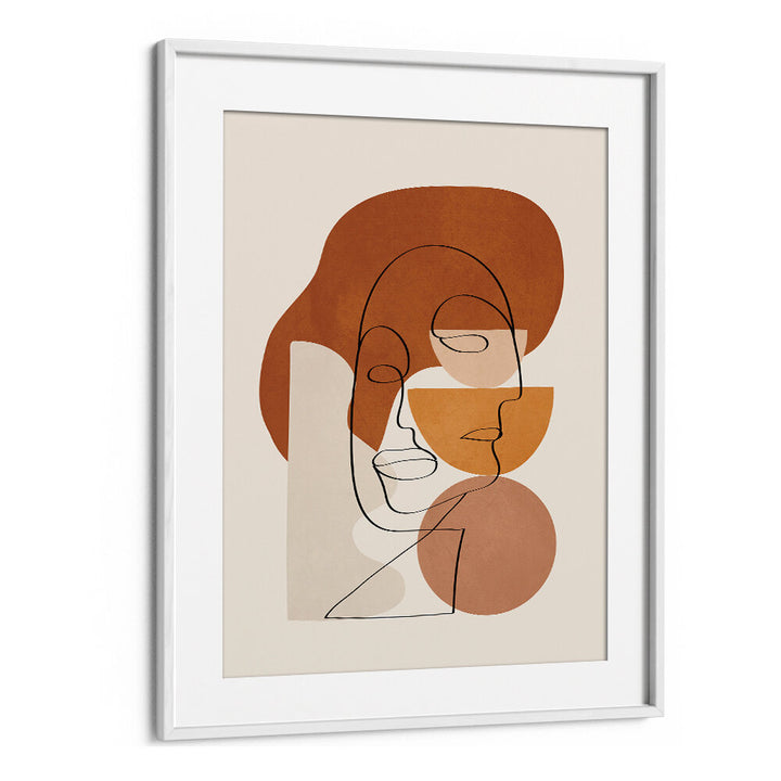 ABSTRACT CLAY FACES II , BOHO ART PAINTINGS