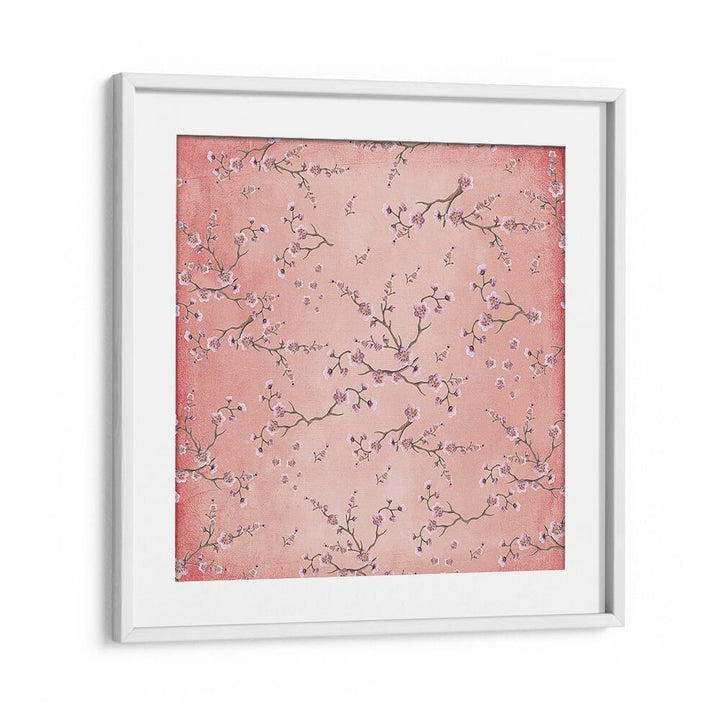 Delicate floral branches adorn BLOSSOMS ON BLUSH, FLORAL FLOWER PAINTINGS, perfect for enhancing your living space.