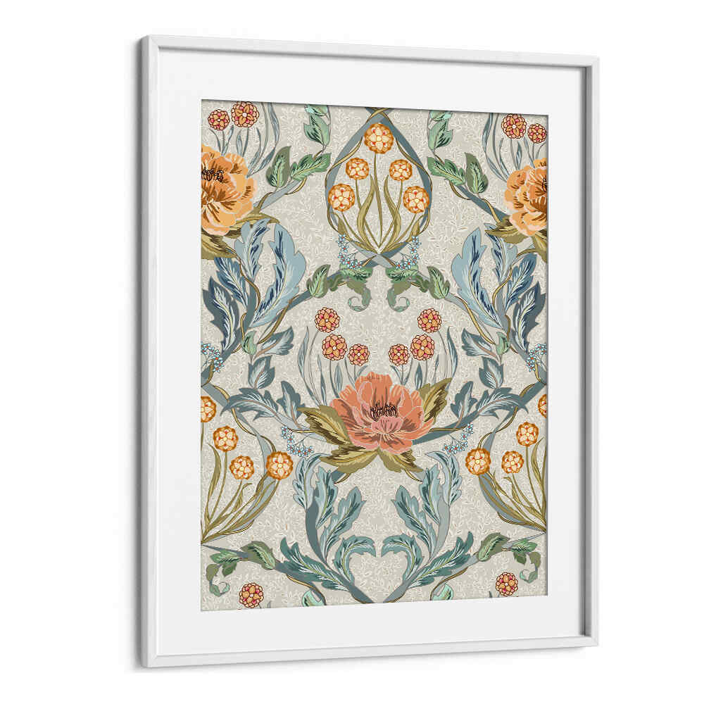 Elegant ANTIQUE PATTERN IV, PATTERN ART PRINTS showcasing floral designs, perfect for enhancing any living space.