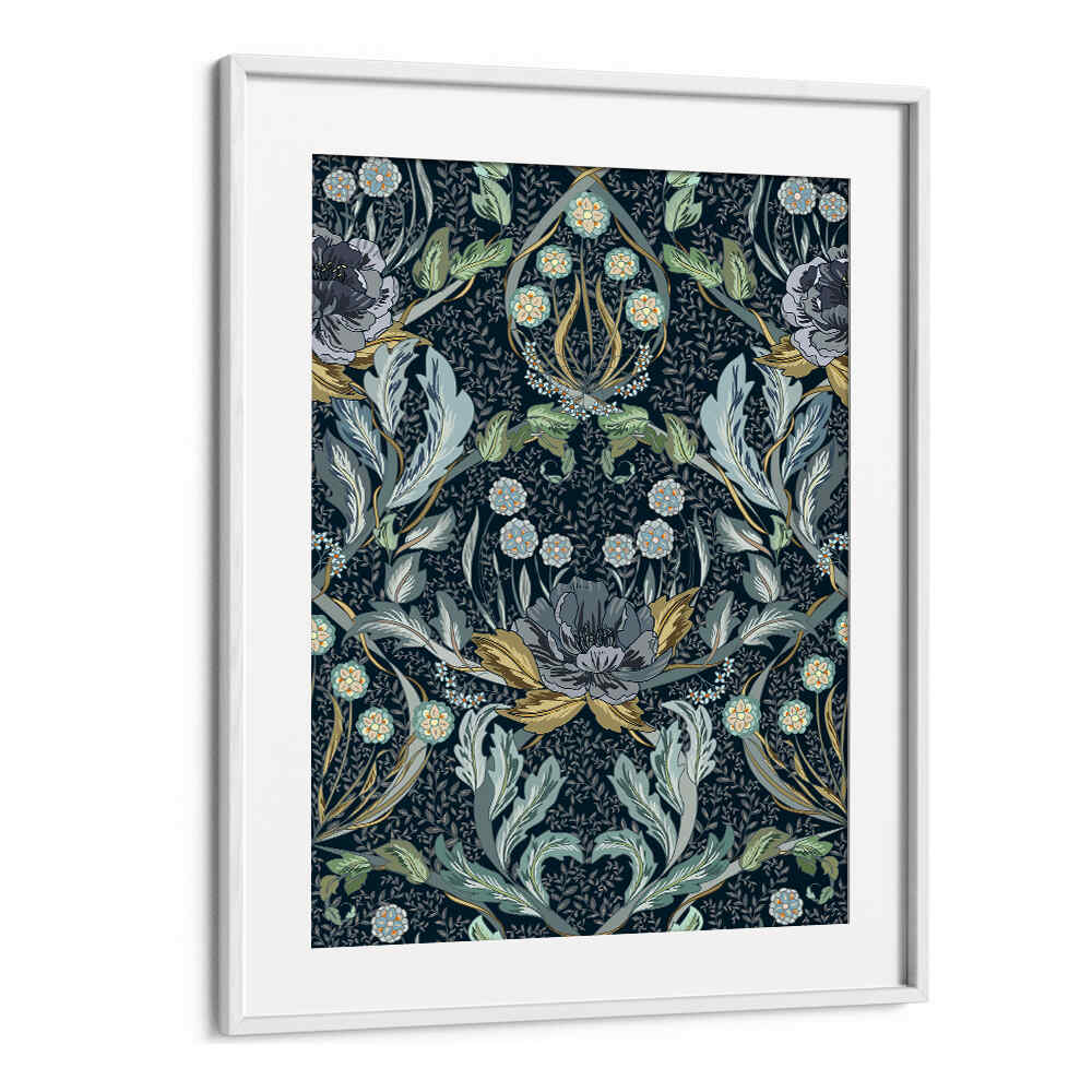 Transform your space with FLORAL BLUE PATTERN, PATTERN ART PRINTS that add elegance and bohemian charm to any room.