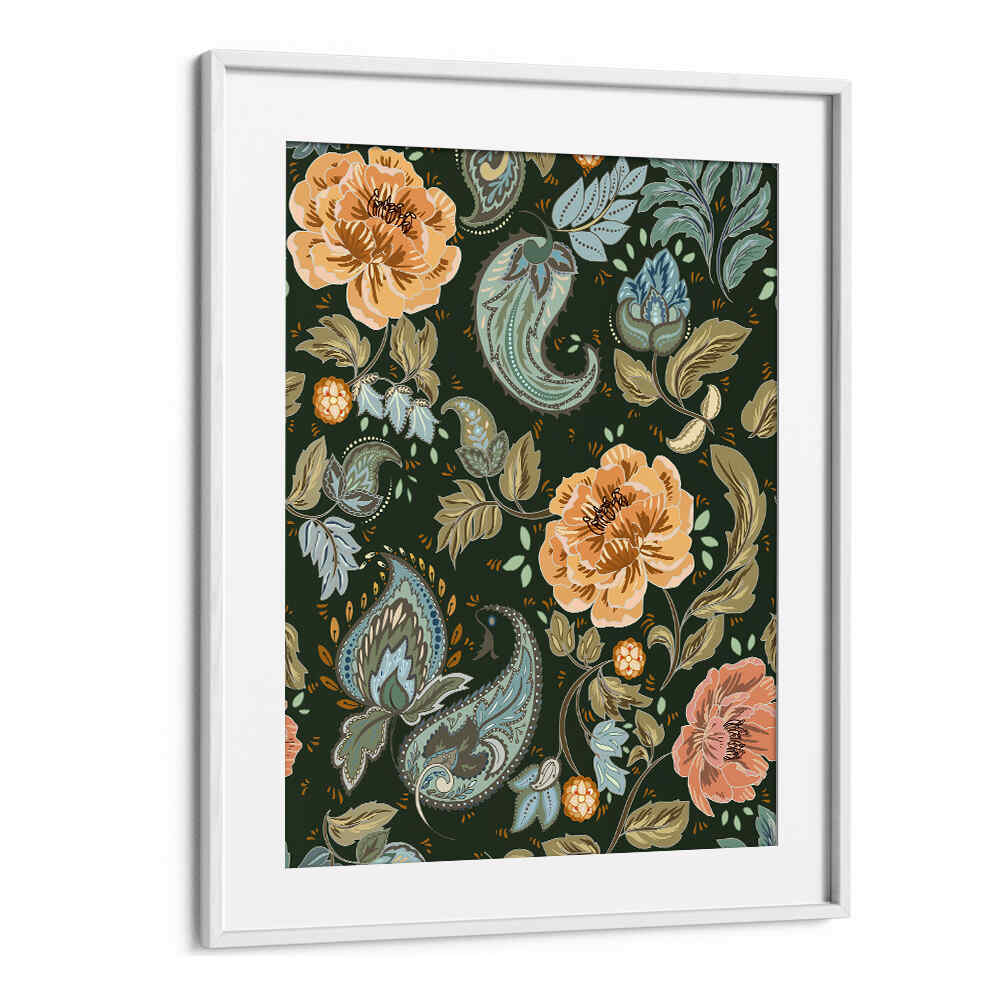 Enhance your decor with GOLDEN FOREST PATTERN II, a stunning art print featuring nature-inspired elegance.