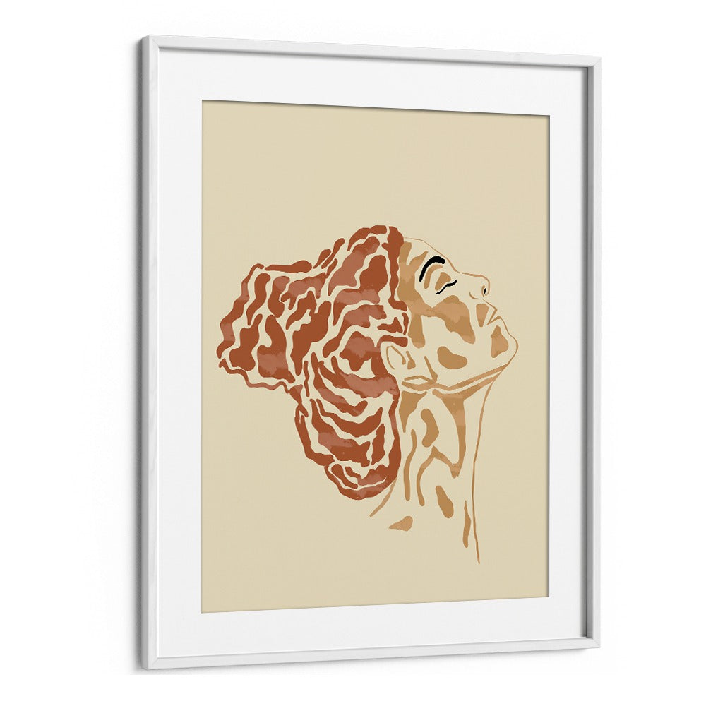 Serene portrait of a woman reflecting tranquility, perfect for INNER PEACE, BOHO ART PAINTINGS by White Mount.