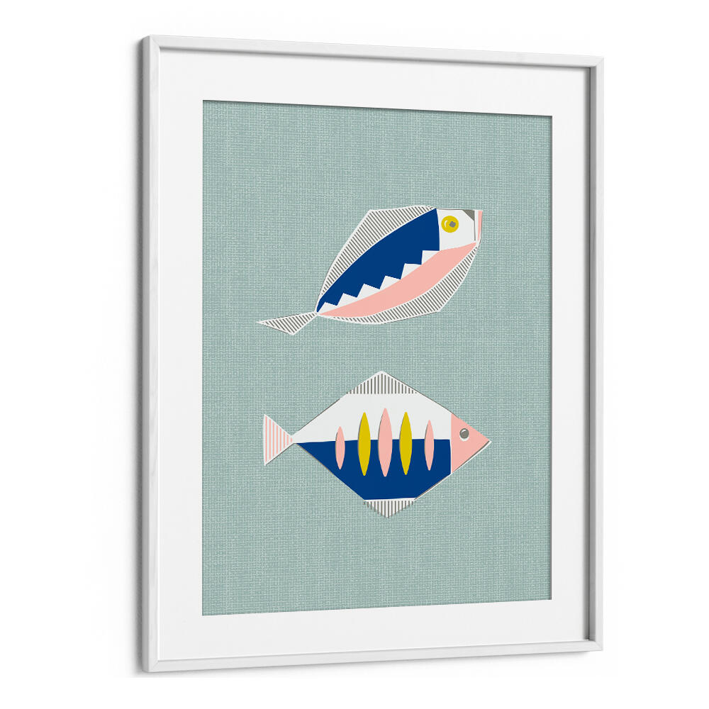 MID CENTURY KITCHEN FISHES MINT II , KITCHEN POSTERS