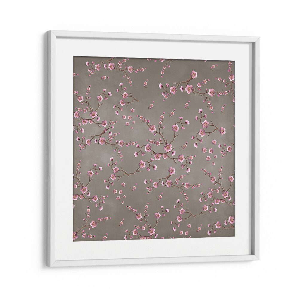 Delicate SAKURA BEIGE, FLORAL FLOWER PAINTINGS bring nature's beauty to your space with enchanting floral designs.