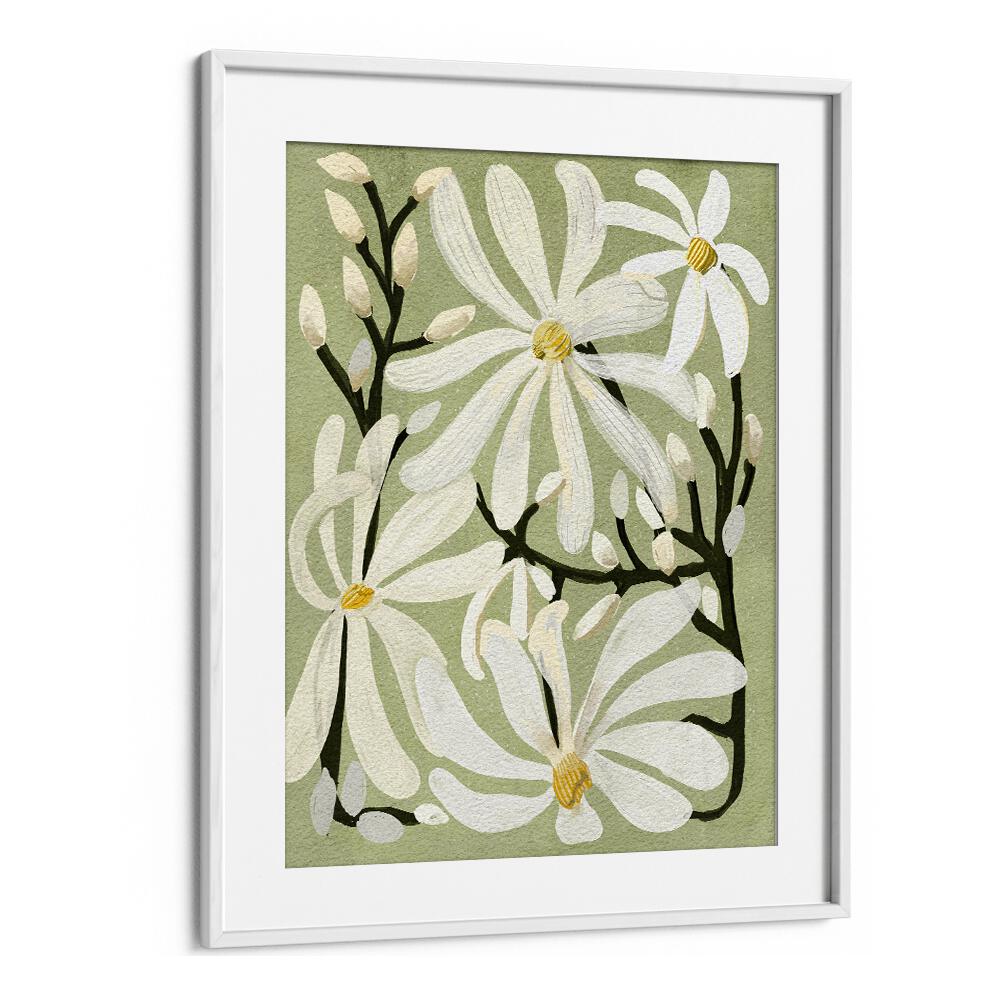 Elegant STAR MAGNOLI, FLORAL FLOWER PAINTINGS showcasing delicate magnolia flowers, perfect for enhancing any space.