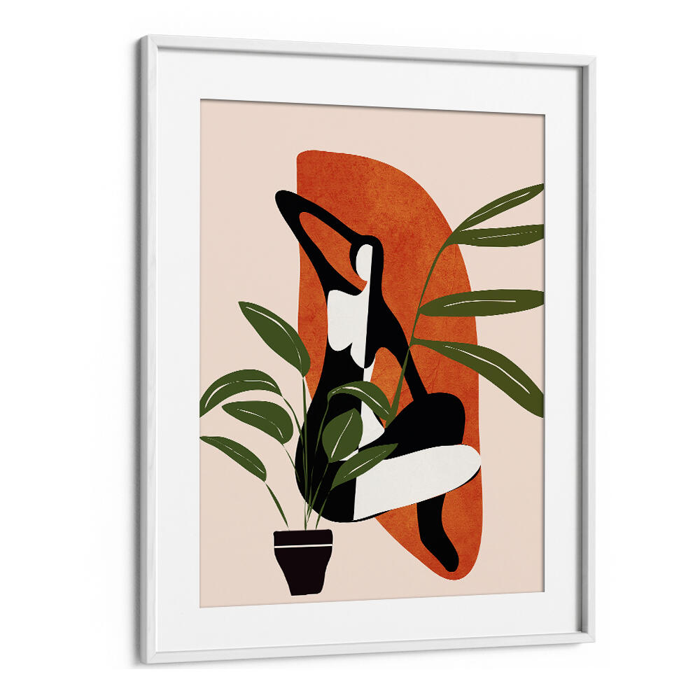 VERDANT SILHOUETTE , BOHO ART PAINTINGS