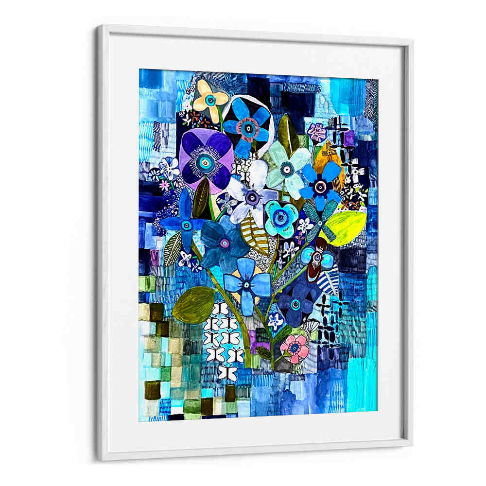 SO BLUE , FLORAL FLOWER PAINTINGS