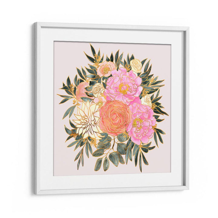 NANETTE FLORAL BOUQUET IN PASTELS , FLORAL FLOWER PAINTINGS