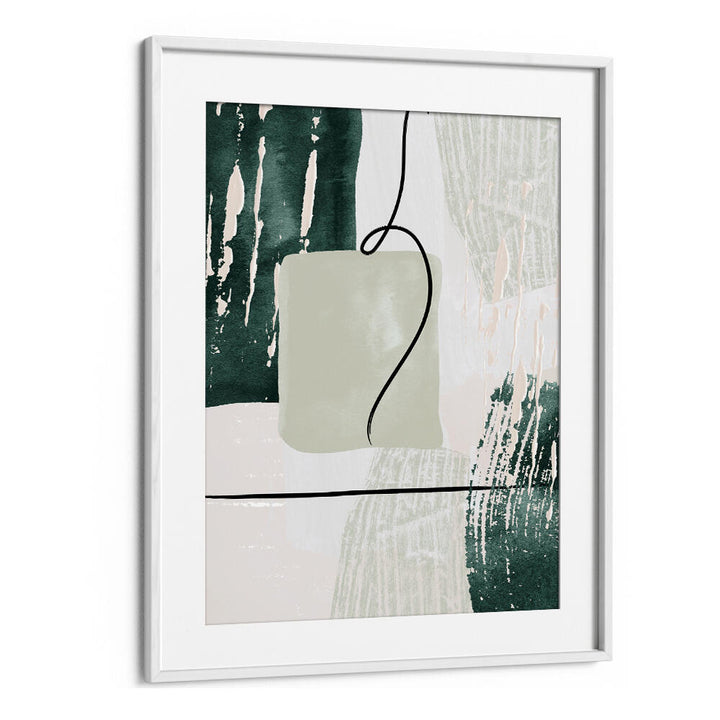 ABSTRACT SHAPES IN GREEN III , BOHO ART PAINTINGS