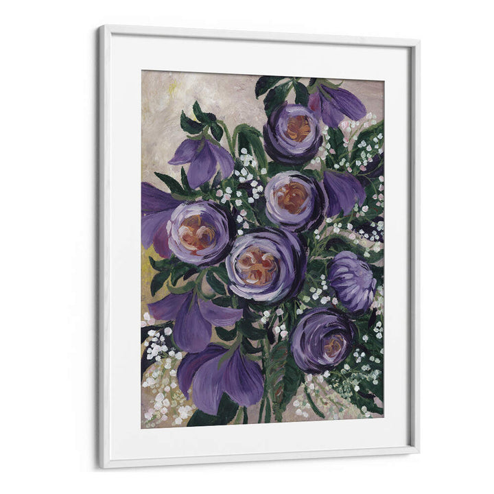 AALIYAH PAINTERLY ENGLISH ROSES , FLORAL FLOWER PAINTINGS