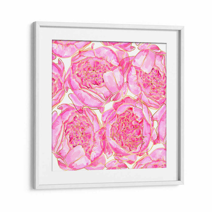 SALLY'S PEONIES PATTERN , FLORAL FLOWER PAINTINGS