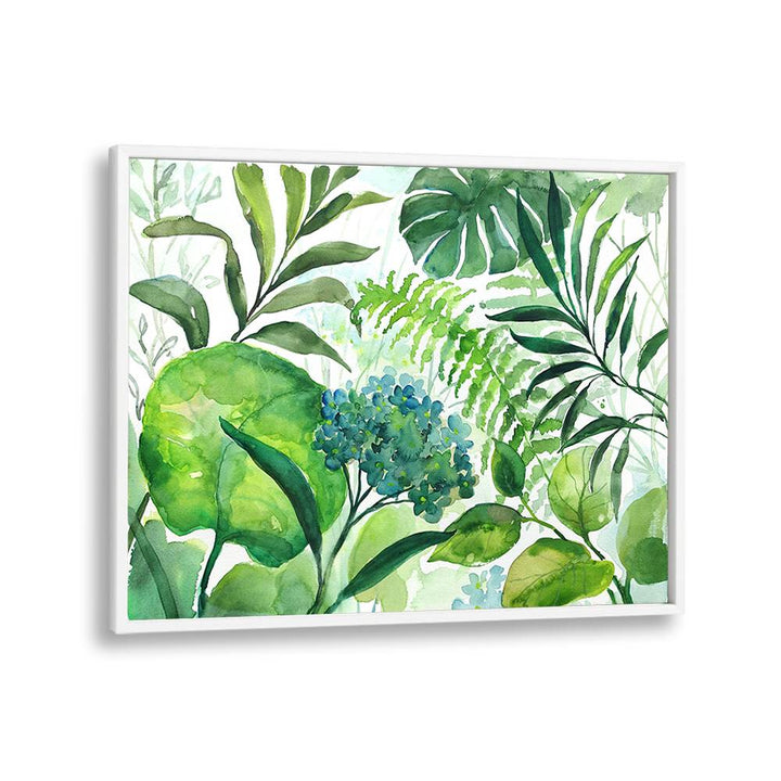 Vibrant DIVERSE GREEN LEAVE, FLORAL FLOWER PAINTINGS showcasing lush greenery to enhance your living space.