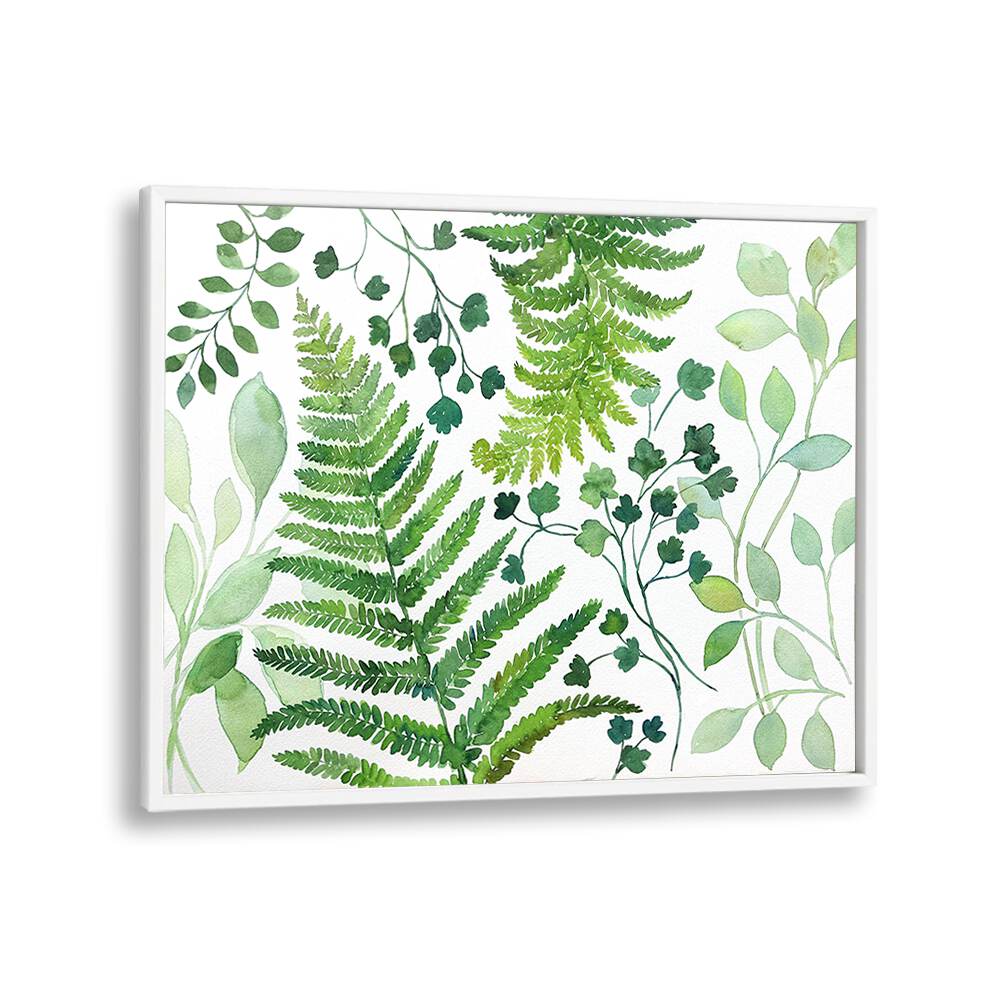 LUSH GREENERY DREAMS, FLORAL FLOWER PAINTINGS showcase vibrant foliage, perfect for enhancing any space.