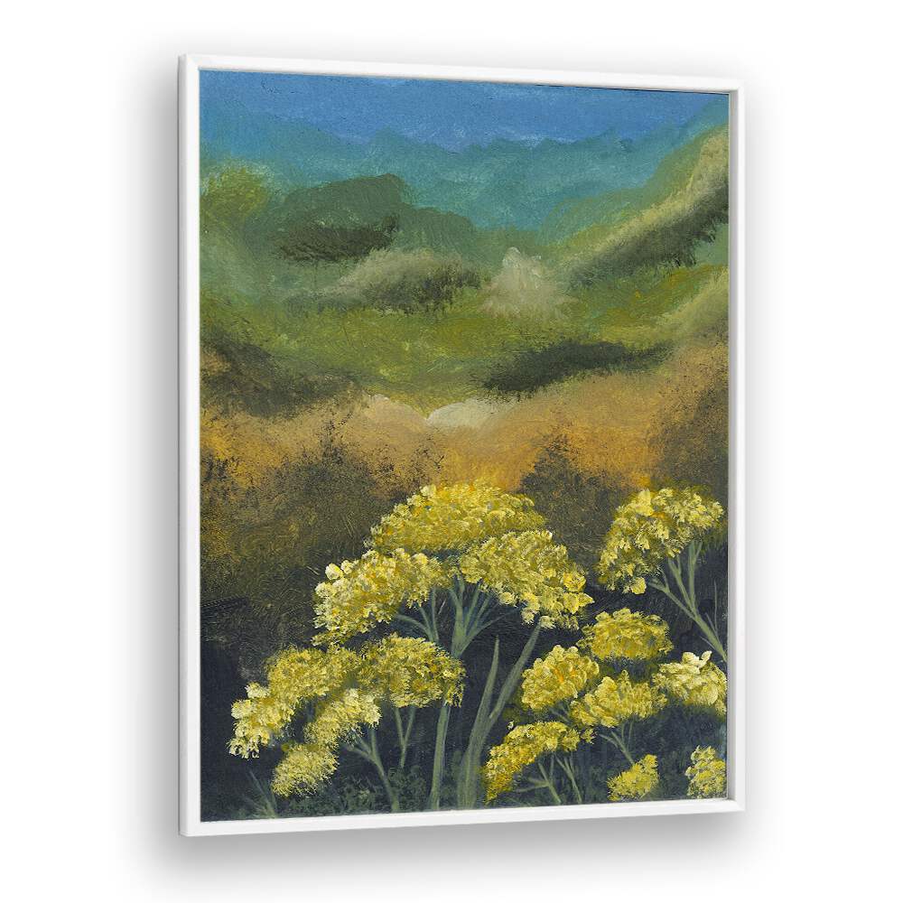 Vibrant FRENCH YELLOW FLOWERS in a stunning floral painting, perfect for adding charm to your space.