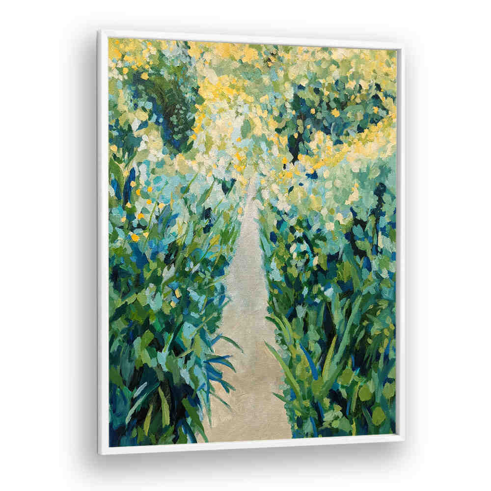 GARDEN PATH , FLORAL FLOWER PAINTINGS
