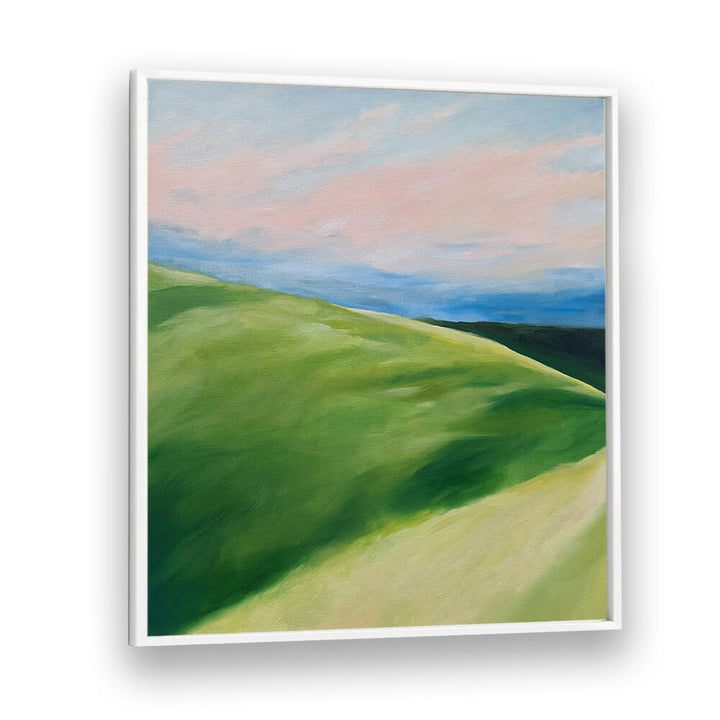 GREEN HILLS AND PATH , LANDSCAPE PAINTINGS