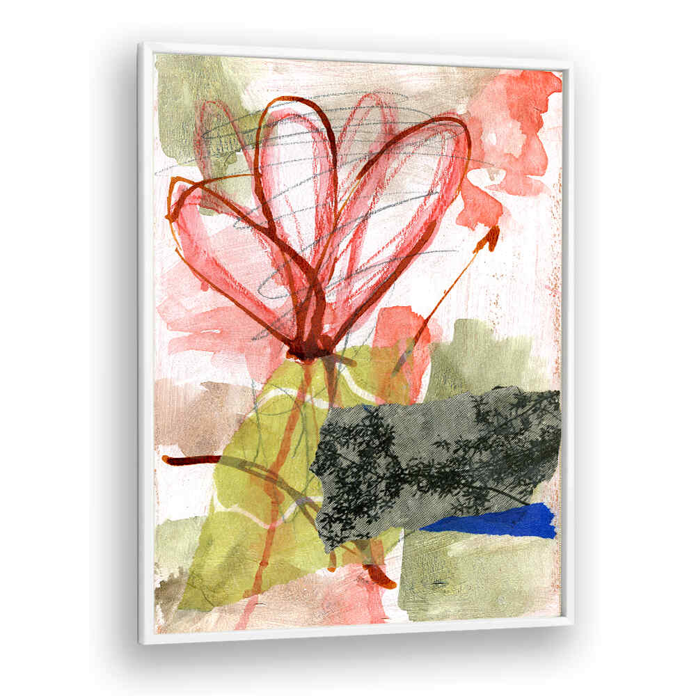 IN A MOOD FOR RED , FLORAL FLOWER PAINTINGS